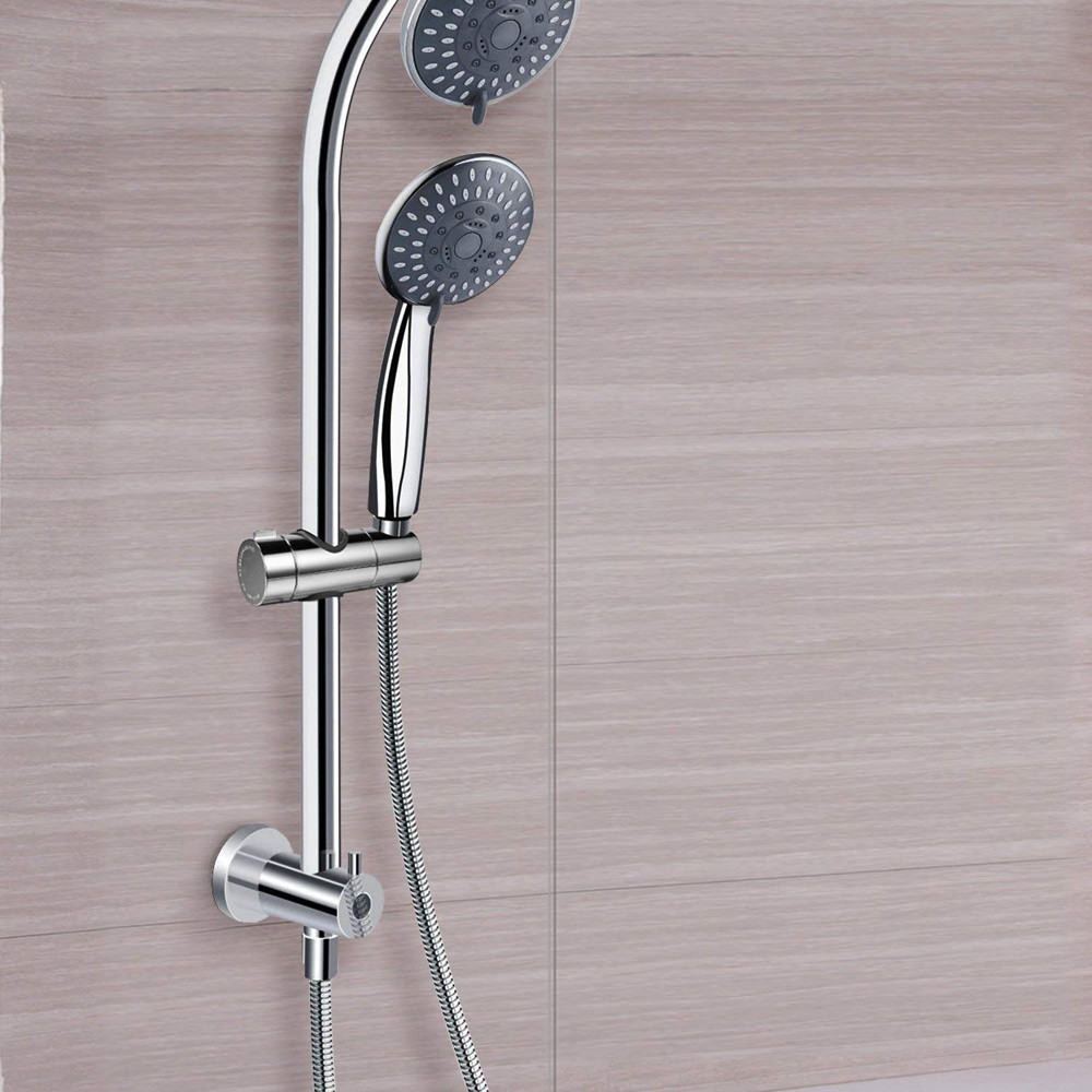 19-25mm Chrome Shower Rail Head Slider Holder Adjustable Clamp Holders Bracket Bathroom Household Supplies