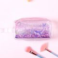 Quicksand Mermaid Pencil Case High Capacity Pencil Bag Transparent Glitter Pencilcase for Girls Pen Box School Supplies