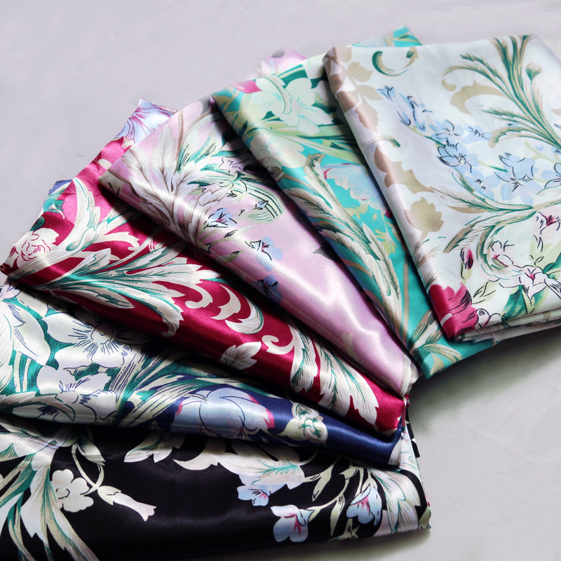 vintage fabric satin print material for dress shirt scarf blanket