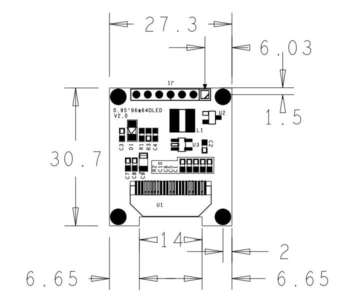 0.95 inch full color OLED Display module with 96x64 Resolution,SPI,Parallel Interface,SSD1331 Controller 7PIN new