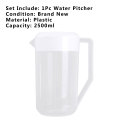 2500ML Water Kettle Eco-friendly Plastic Measuring Water Pitcher Anti Splash Non Leak Liquid Tea Juice Cold Jug with Lid Handle