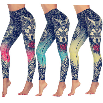 LI-FI Original Wolf Print Leggings Women Yoga Pants Gym Leggings Fitness Sports Wear Elastic Tight Yoga Leggings