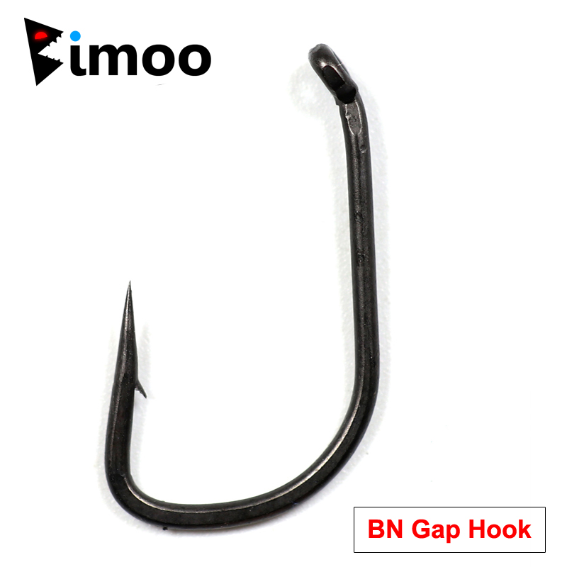 Bimoo 20pcs Coated High Carbon Steel Carp Fishing Hook Bent Eye Micro Barb Terminal Tackle