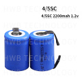 15PCS/lot Ni-Cd 1.2V 2200mAh 4/5 SubC Sub 4/5SC Rechargeable Battery with Tab - Blue Power tools battery Free shipping