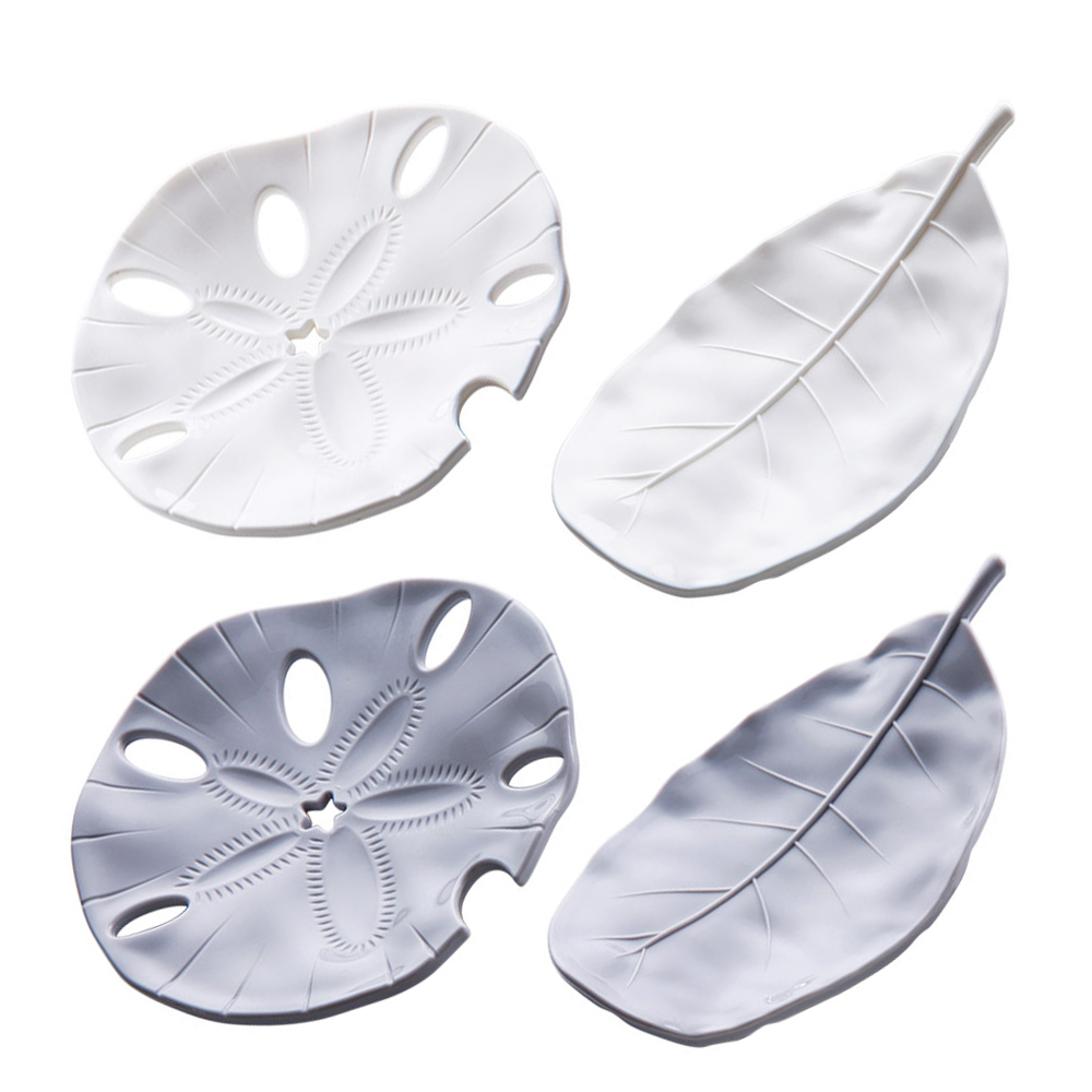 Portable Creative Leaf Shape Soap Dish Box Plastic Drain Rack Soap Storage Holder Container Shelf Bathroom Shower Plate Tray