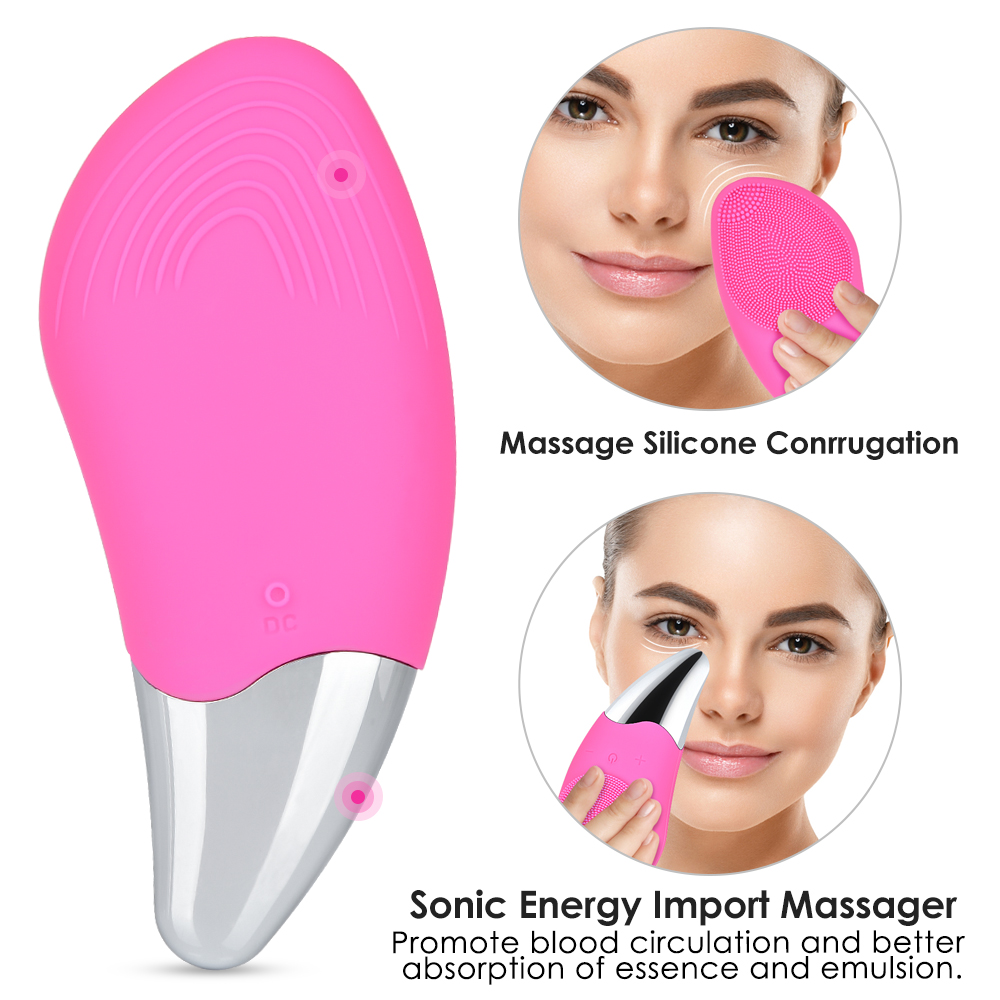 Electric Facial Cleansing Brush Sonic Face Cleaner Deep Pore Cleaning Skin Massager Mini Silicone Face Cleansing Brush Device