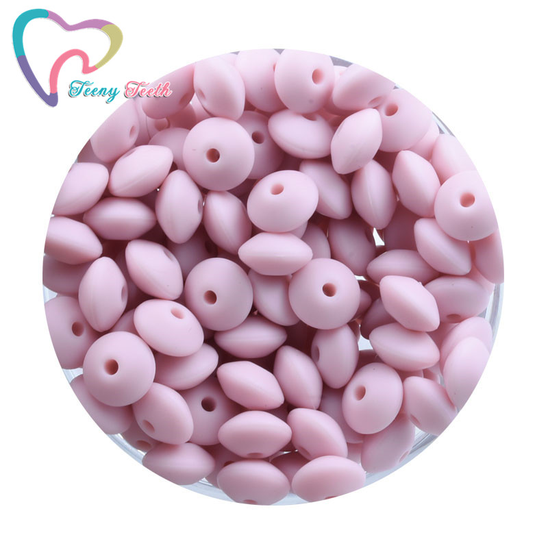 20 PCS 12MM Silicone Lentil Beads BPA Free Food Grade Abacus Beads For Pacifier Chain Making Baby Teething Teether Toys