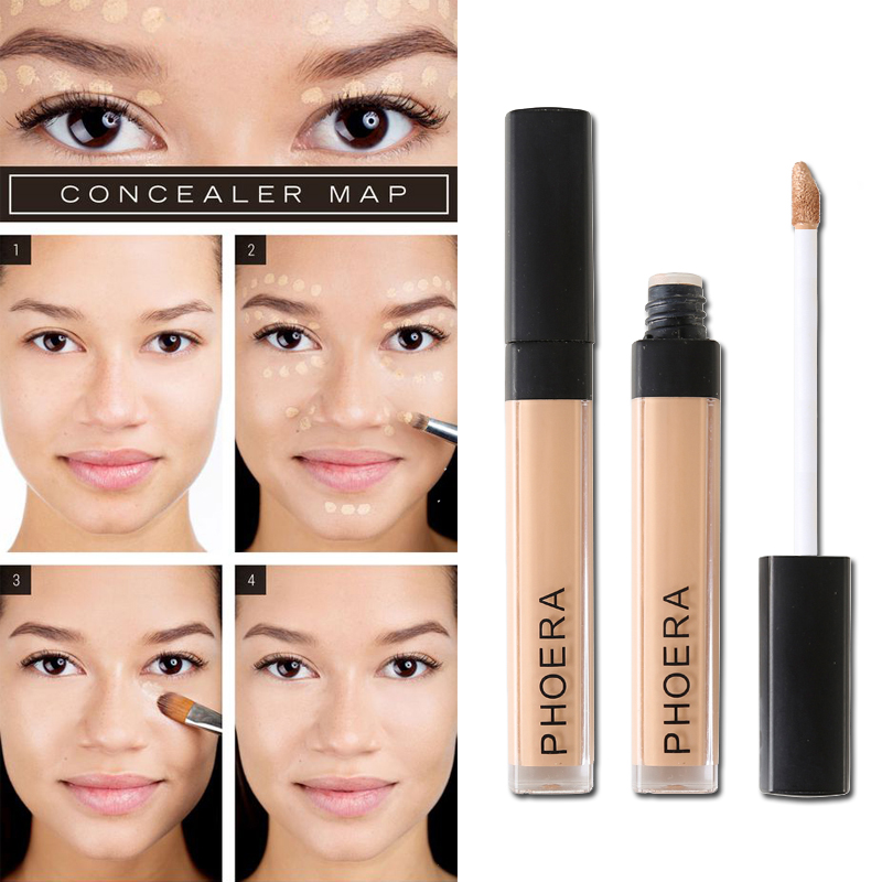 PHOERA Makeup Concealer Full Coverage Concealer Stick Liquid Concealer Eye Dark Circles Cream Face Corrector Base Cosmetic TSLM1