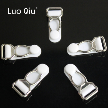 Luo Qiu Silver Metal+white PP 50 pcs/lot 1.2cm Garter clip Garment clips Clothing accessories Sewing Supplies