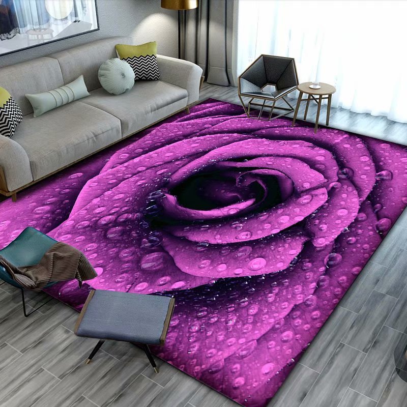 3D Red/Pink Rose Flower Carpet Wedding Bedroom Decorate Area Rugs Modern Home Mat Valentine's Day Large Carpets for Living Room