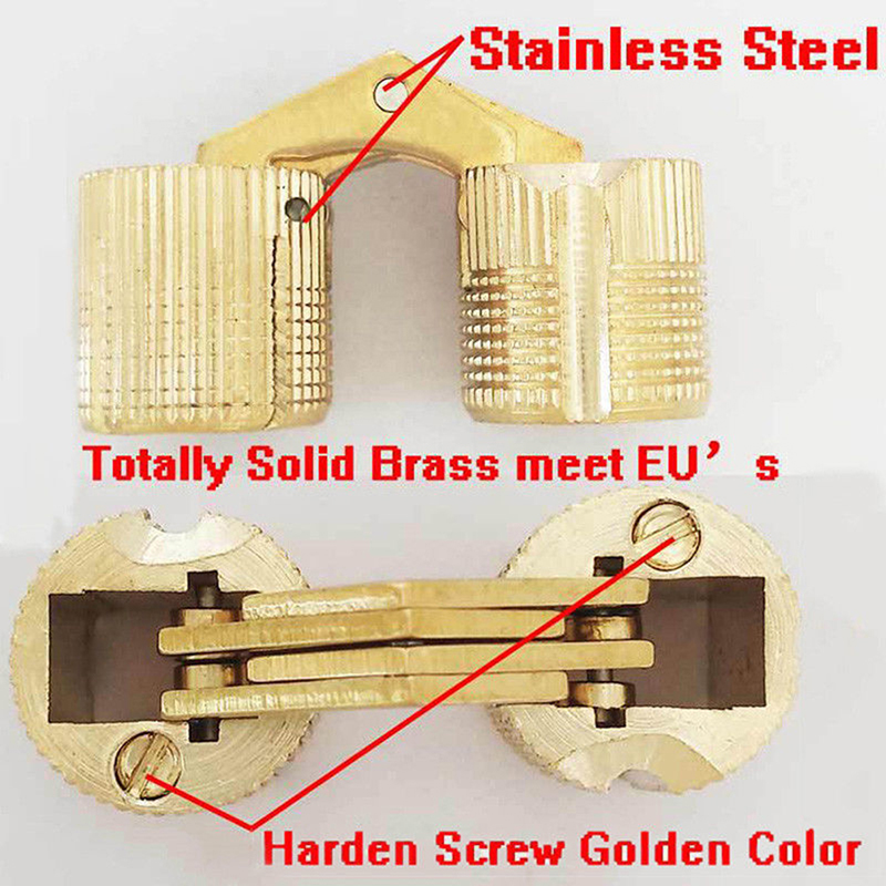 4PCS Copper Barrel Hinges Hidden Cabinet Concealed Invisible Brass Hinges Mount Door Furniture Hardware 8mm/10mm/12mm