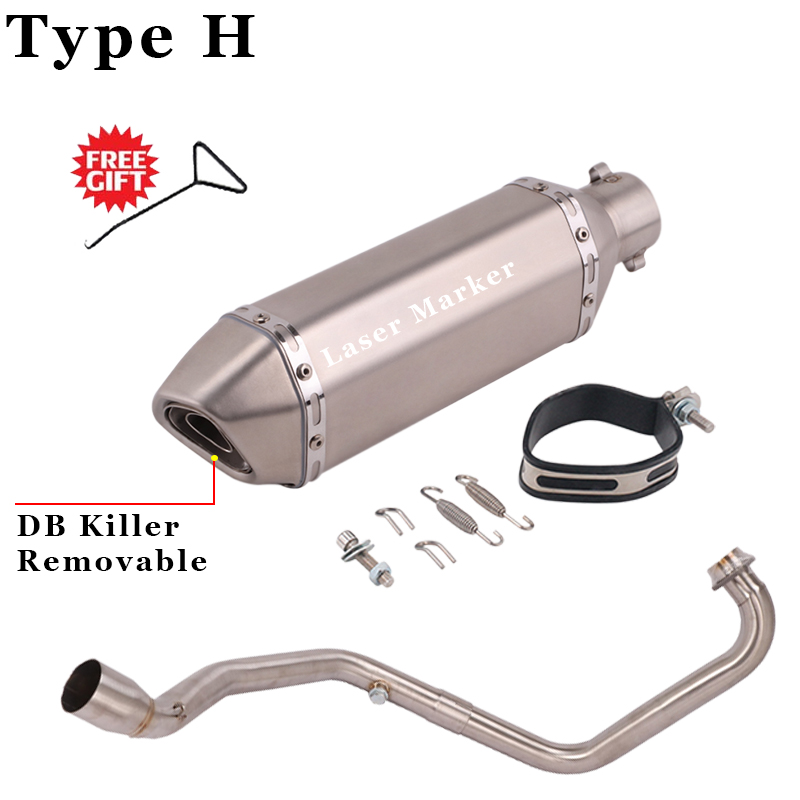 Slip On For SUZUKI GIXXER 250 Gixxer250 SF250 Motorcycle Exhaust Full System Escape Modified Front Tube Middle Link Pipe Muffler