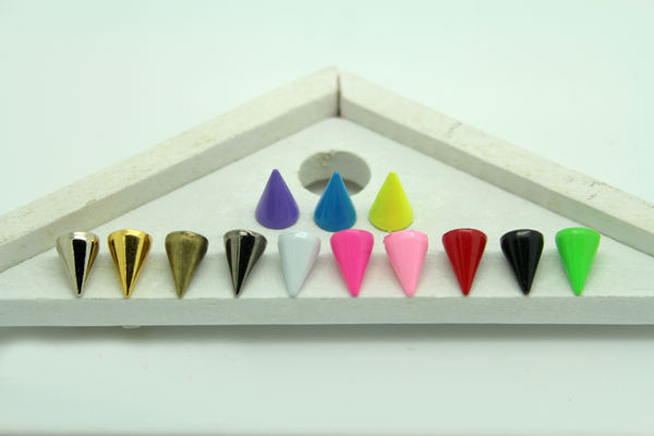 50sets 7*10mm Bullet Cone Colored Studs And Spikes For Clothes DIY Handcraft Garment Rivets For Leather Bag Shoes Tachuelas Ropa