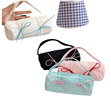 Cylinder Bow Decor Student Pencil Pouch