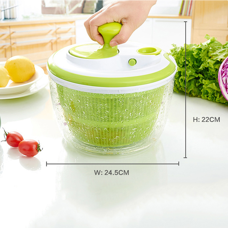 OLOEY Vegetable Washer Kitchen Food Fruit Vegetable Dehydrator Dryer Plastic Manual Salad Spinner Colander Basket Storage Drying