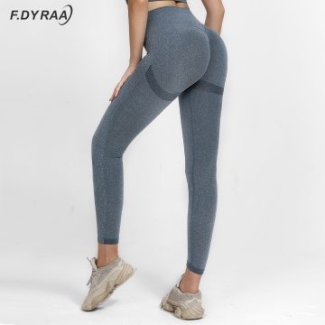 F.DYRAA High Waist Tights Sports Pants Push Up Running Women Gym Fitness Leggings Seamless Tummy Control Yoga Pants Stretchy