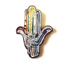 Colorful design Custom finger soft enamel brooch