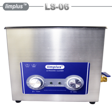 Limplus Commercial Ultrasonic Cleaner 6L Knob Control 180W Free Basket Cleaning Jewelry Watch Glasses Machine Large Capacity