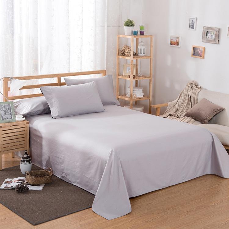 ropa de cama Solid color polyester cotton bed sheet hotel home 1.2 / 1.5 / 1.8 / 2 m bed factory wholesale can be customized