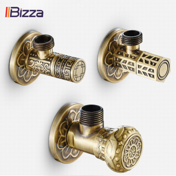Antique Carved Brass Bathroom Accessories 1/2 Toilet Filling Valve Luxury for Tap / Sink / Basin / Water Heater Angle Valves