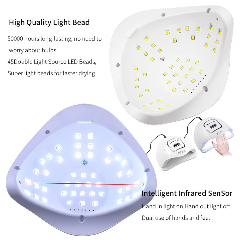 90W 45pcs LEDs SUNX5MAX UV Lamp LED Nail Dryer For All Gel Polish Dual Power Quick Drying With Auto Sensor Manicure Salon Lamp
