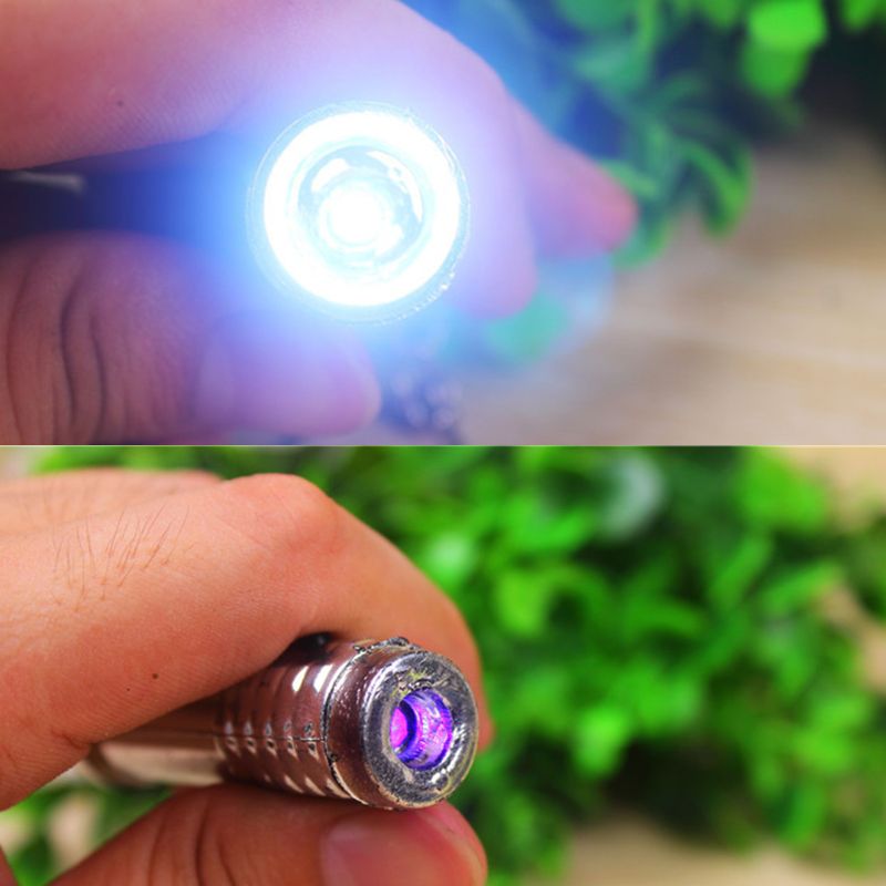 2in1 Mini Flashlight Detector UV Light Keychain Kids Toy Gift UV LED Flashlight Ultraviolet Torch zoomable Play house toys