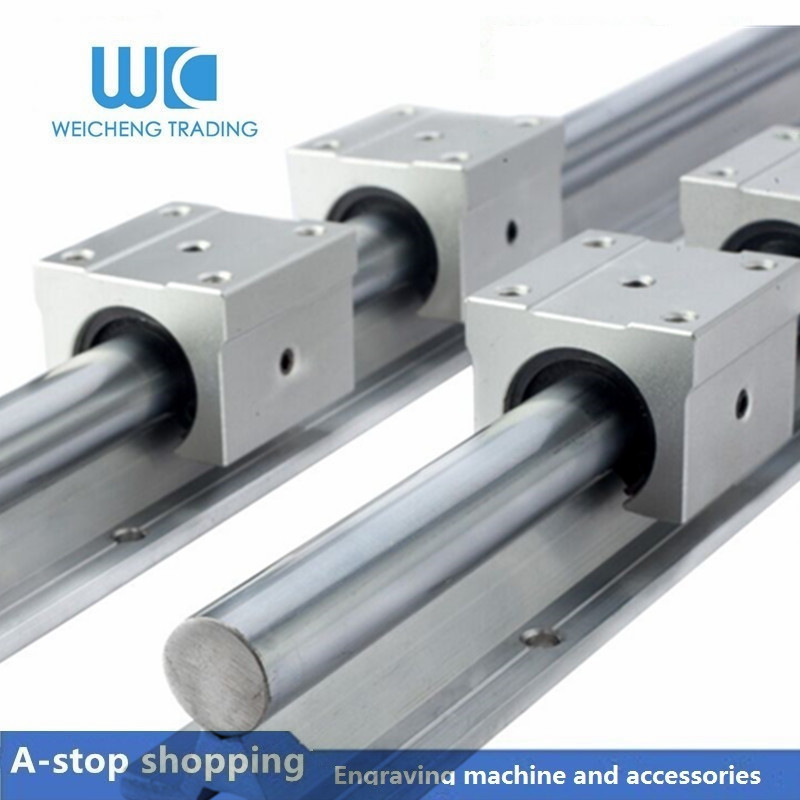 2pcs SBR25 25mm width long 100mm to 1150mm Support Linear Guide Rail + 4pcs SBR25UU Linear Bearing Sliding blocks CNC Router