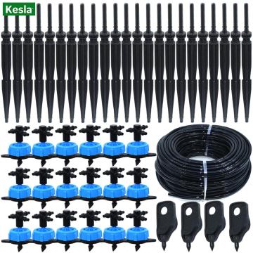 KESLA 8L Drip Irrigation 4-way Straight Drip Arrow 3/5mm Hose Garden Irrigation System Watering kit Greenhouse 5-50Set