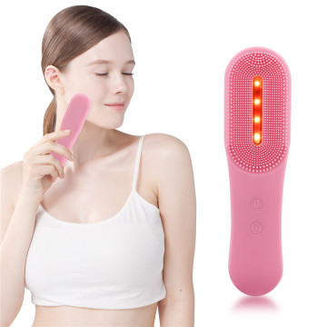 LED Photon Facial Cleansing Brush Silicone Sonic Vibration Face Cleaner Anti Acne Blackhead Remover Waterproof Skin Rejuvenation