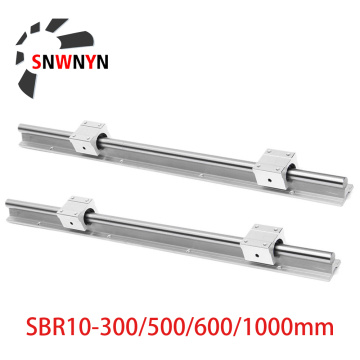 10mm Linear Rail SBR10 300/500/600/1000mm +4Pcs SBR10UU Bearing Blocks Supported Slide Shaft Rod Guide Block For CNC 3D Printing