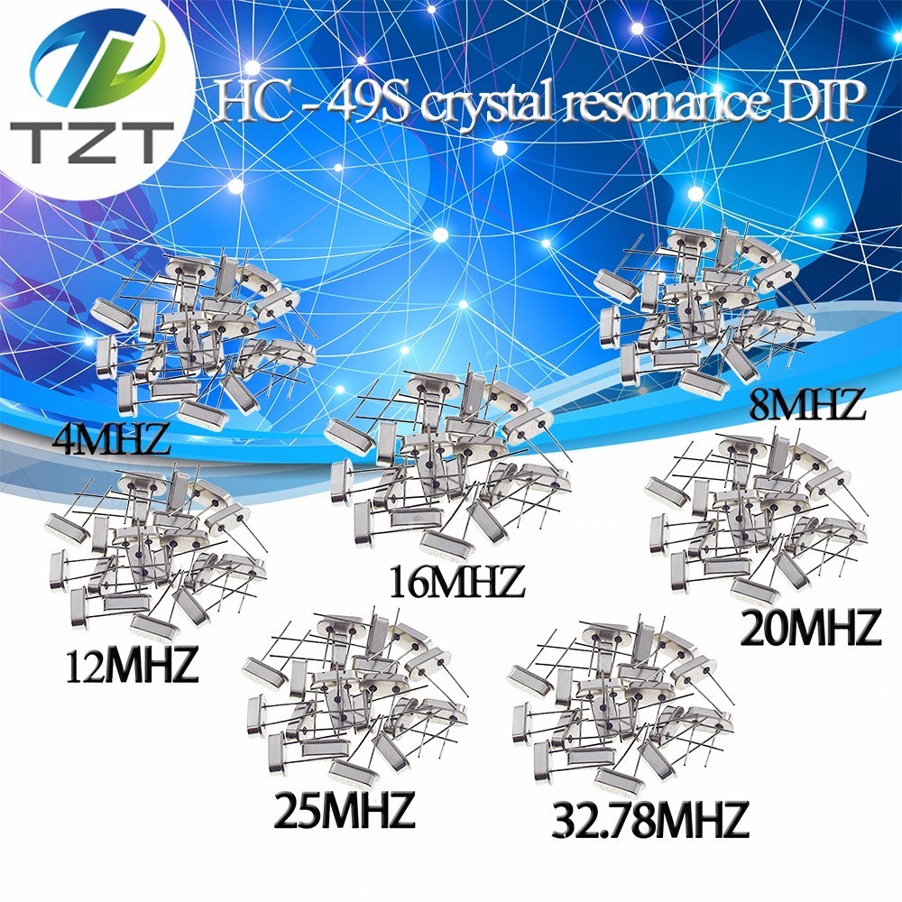 Hc-49s Crystal Oscillator Electronic Kit Resonator Ceramic Quartz Resonator Hc-49 Dip 7 Kinds X 5pcs 32.768k 4 8 12 16 20 25 Mhz