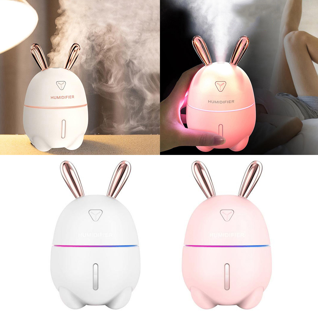 Air Humidifier Cute Rabbit 300ML Quiet 7 Color Night Light Aroma Essential Oil Diffuser Air Purifier Mist Maker for Home Office
