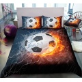 Soccer Duvet Cover Soccer Ball On Fire Bedding Football Duvet Cover Set Bedroom Lover Gift
