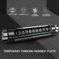 Car Temporary Parking Card Rotate Phone Number Plate Aluminum Stickers Universal Park Stop in Car-styling Goods Auto Accessories