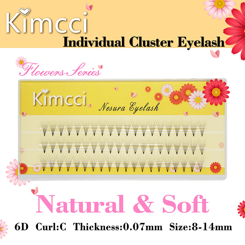 Kimcci Professional Cluster Eyelashes Extension Individual Grafting Natural Soft Light Handmade False Mink Lashes Makeup Cilia