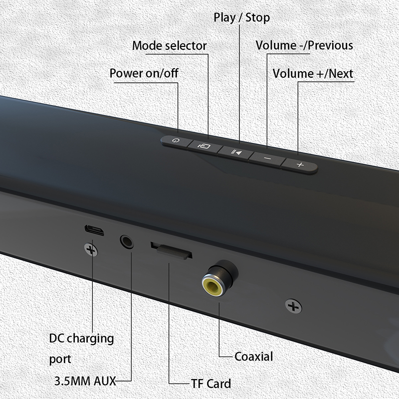 Home theater bluetooth speaker portable column wireless speaker soundbar for TV PC computer subwoofer music center with FM Radio