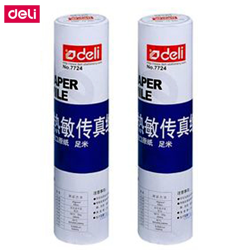 1 Roll Deli 7721 Thermal fax paper A4 210mm X 30meter Thermal fax machine paper 55g coated paper Packing 210mm x 50mm dia.