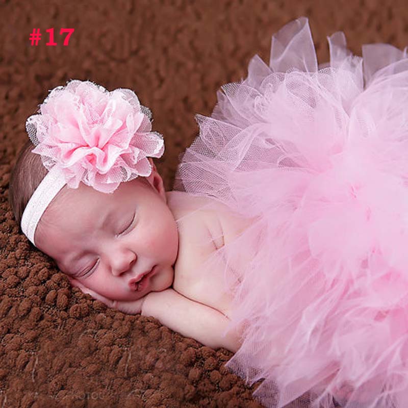 Pale Pink Baby Tutu Skirt and Headband Set Newborn Tutu Baby gown Infant Photography props Little Girl Tutu clothing TS001