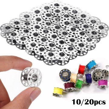 10PCS Metal Transparent Empty Coils Thread Bobbin Linen Spool Sewing Machines Accessory Storage Holder Home Apparel DIY Crafts