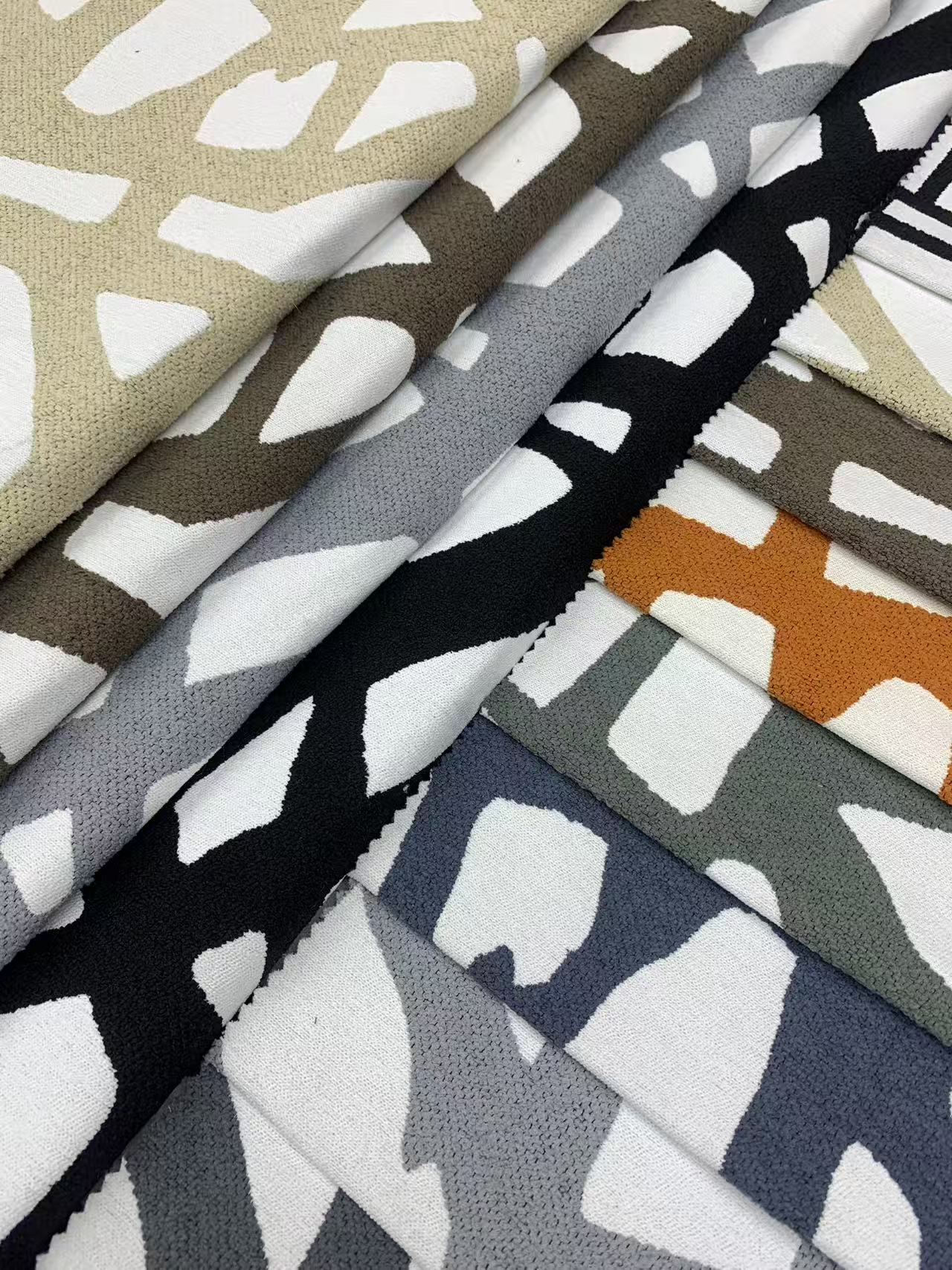 Multi Color Geometric Upholstery Fabric