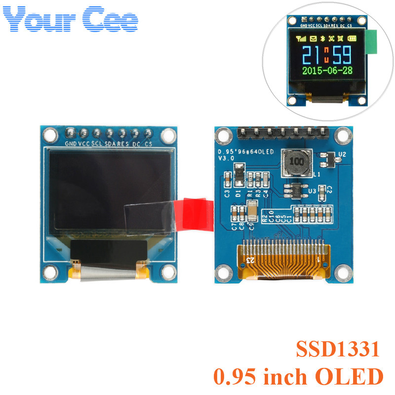 0.95 inch OLED Display Module HD OLED Module SSD1331 Controller 7pin Resolution 96*64 Full Color For Arduino DIY SPI