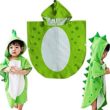 Healthy Soft Infant Baby Hooded Boy/Girl Cartoon Dinosaur Poncho Hooded Children Bath Kid Beach Towel Bathrobe Breathable Pajama