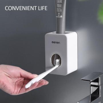 Automatic Toothpaste Dispenser Dust-proof Toothbrush Holder Toothpaste Squeezers Tooth Wall Mount Stand Bathroom Accessories Set