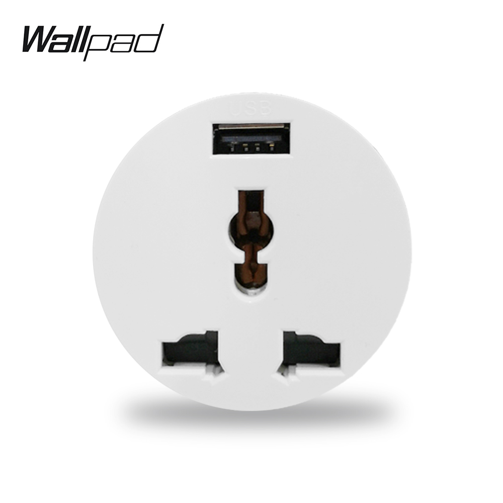 Wallpad L6 5 Colors EU UK US Universal Wall Electrical Power Socket with 2.1A USB Charging Port Modular DIY Free Combination