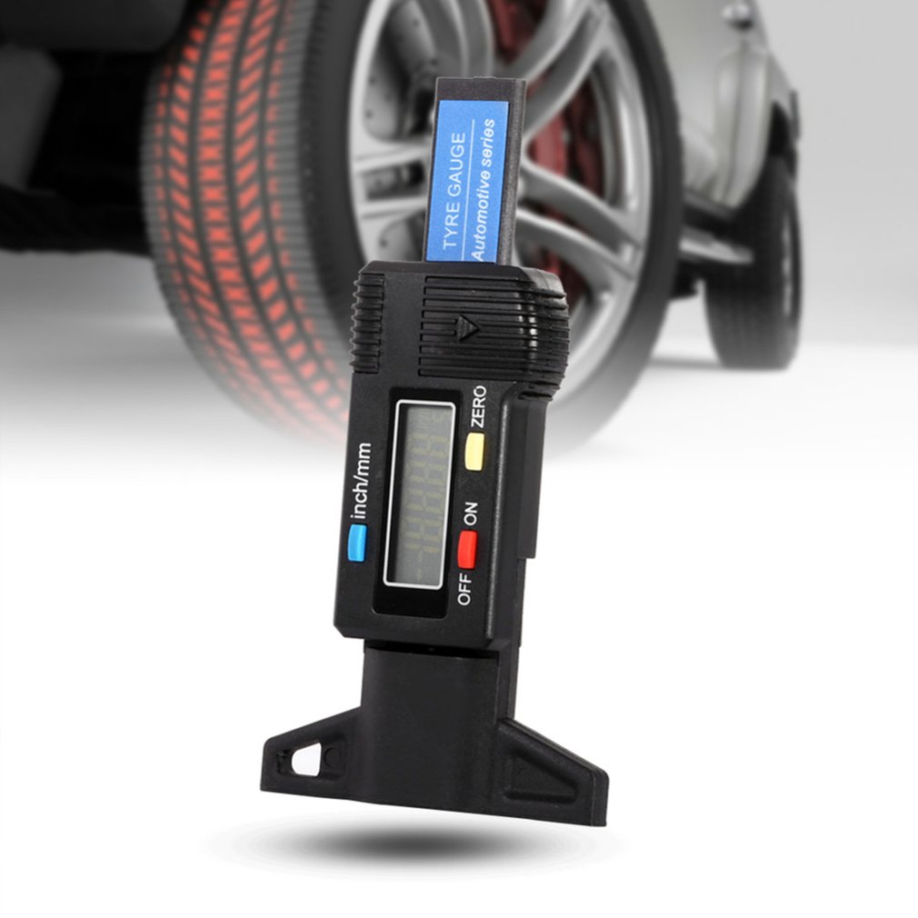 Digital Depth Gauge Tyre Tire Tester LCD Tread 0-25.4mm Meter Measurer Tool Electronic Caliper Car Wheel Motorcycle Trucks monit