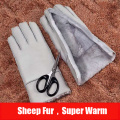 2020 Winter Warm Natural Sheep Fur Gloves for Women Men's Genuine Leather Gloves Super Warm Unisex Woolen Fur Guantes for Ladies