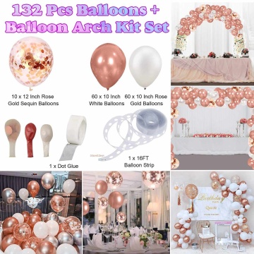 132 Pcs Latex Balloon Chain Arch Clips Macaroon Balloons Accessories Holder Birthday Party Balloon Arch Kit Wedding Party Decor