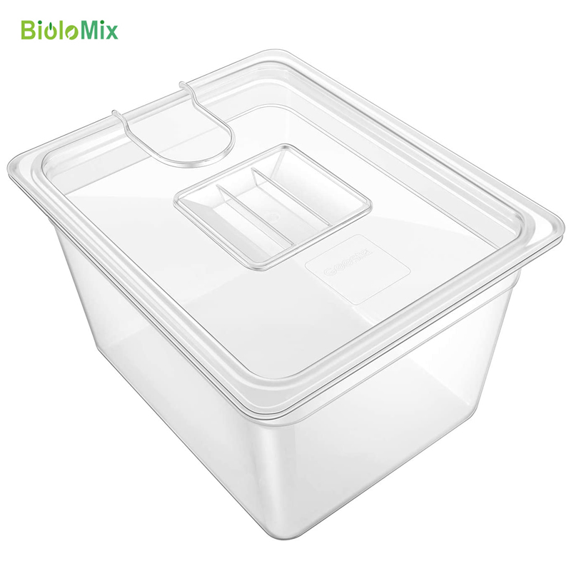 Sous Vide Container with Lid 11 Liter Water Tank Bath for Circulator Sous Vide Culinary Immersion Slow Cooker Biolomix