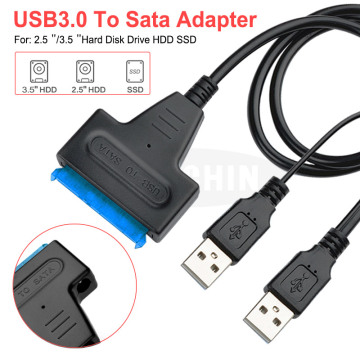 USB To Sata Adapter Dual USB Sata Cable Suport 2.5 or 3.5 Inch External SSD HDD Hard Drive Sata III Cable Sata USB 3.0 Adapter