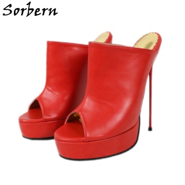 Sorbern Sexy Stilettos Women Slippers Platform Summer Shoes For Ladies Open Toe Slides Ladies Heels 12Cm 14Cm 16Cm 18Cm 20Cm